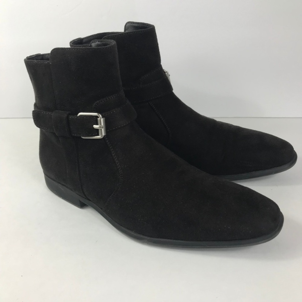 Calvin Klein Mens Lincoln Boots Ankle Zipper Suede